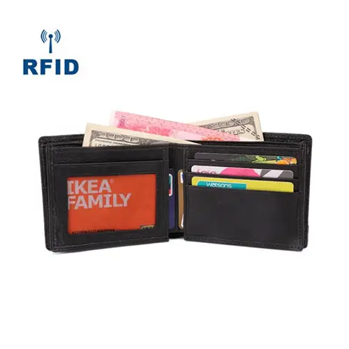  Sleek RFID Leather Wallet with Multi-Card Storage